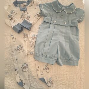 NWOT 3M Baby Christmas Gift BUNDLE! Pima Santa Footie + Lullaby Tree Set Bubble